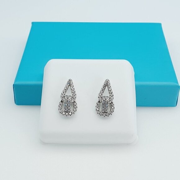 "925 Sterling Silver CZ Beautiful Earrings for Women, 1USPAR4201 - Picture 7 of 11